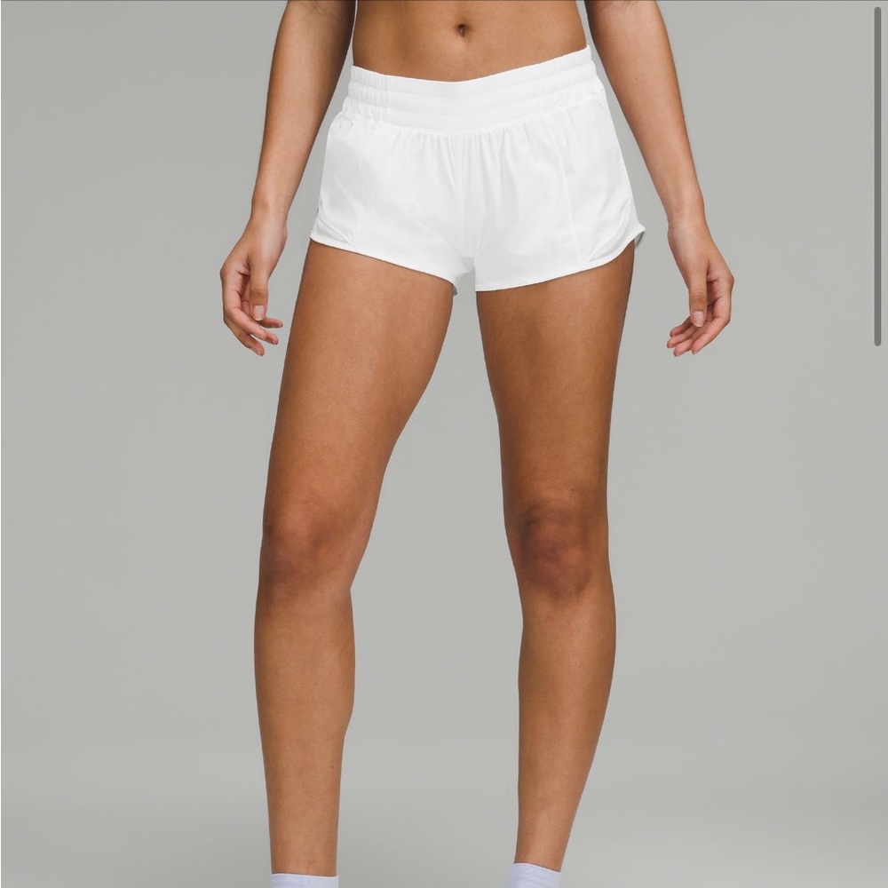 White Lululemon Hotty Hot shorts